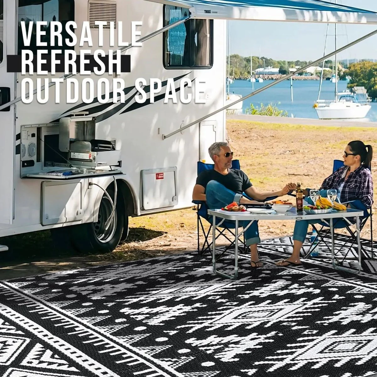 OUTWEAVE – Durable Waterproof Reversible Outdoor Artificial Straw Mat for Terrace & Picnic - Image 6