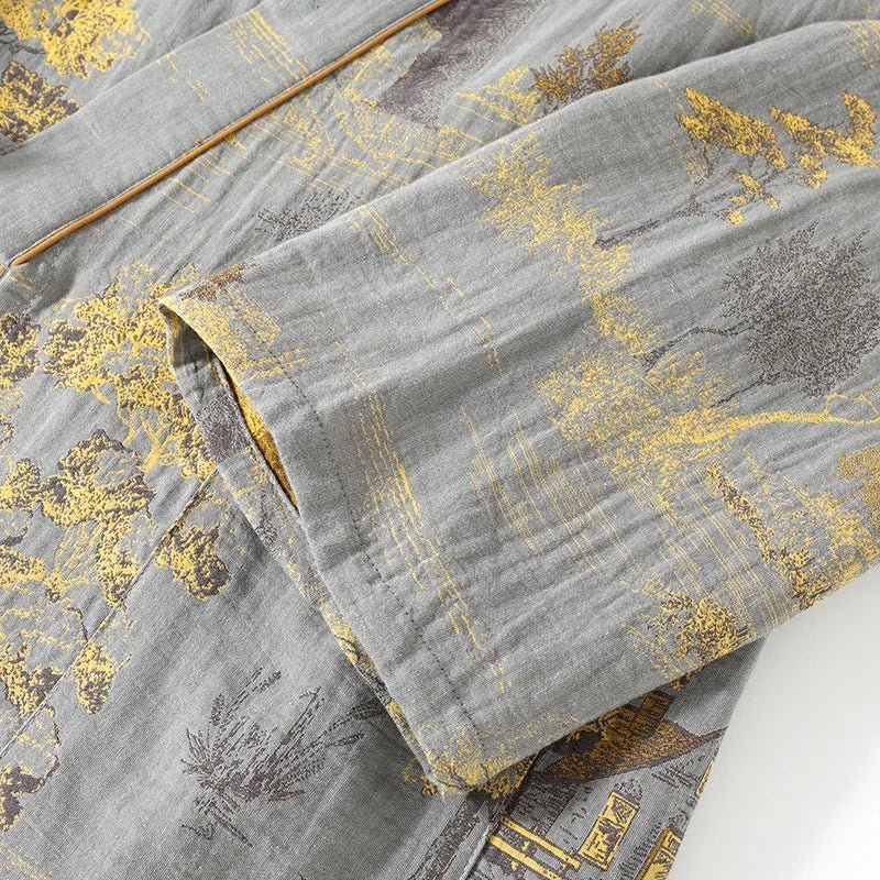 PAINTDRAPE – Artistic Watercolor Cotton Kimono Pajama Set for Relaxed Home Comfort - Image 7