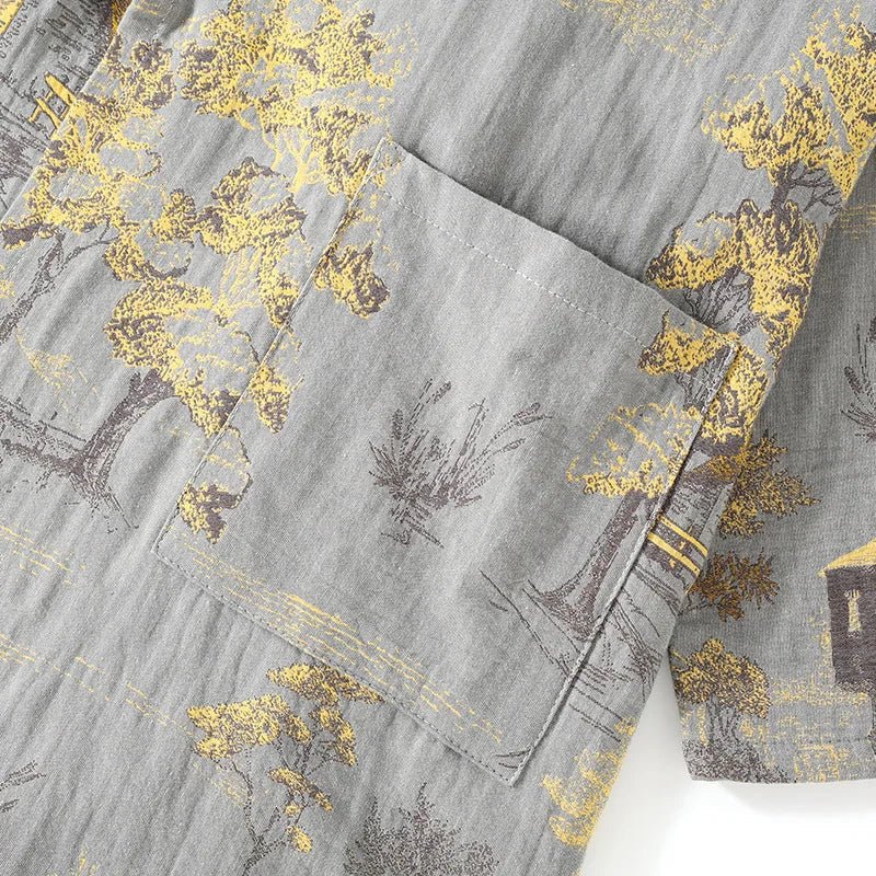 PAINTDRAPE – Artistic Watercolor Cotton Kimono Pajama Set for Relaxed Home Comfort - Image 9