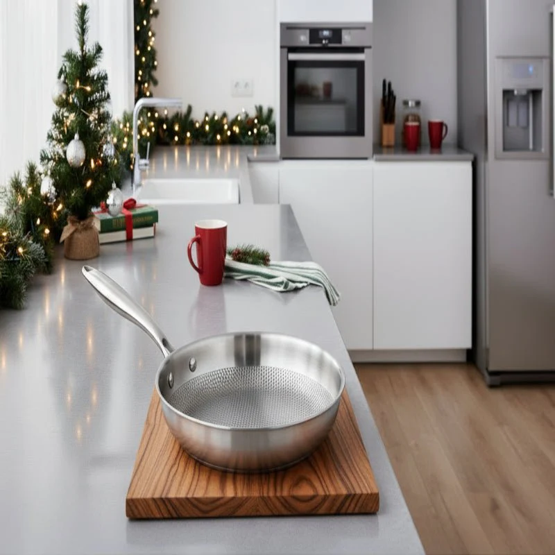 PANORIQ – 28/30 cm stainless steel 304 wok pan without coating for gas and induction stoves - Image 2