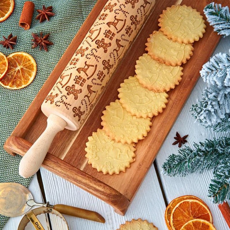 PATTERNPIN – Handmade rolling pin with decorative Christmas embossing - Image 5