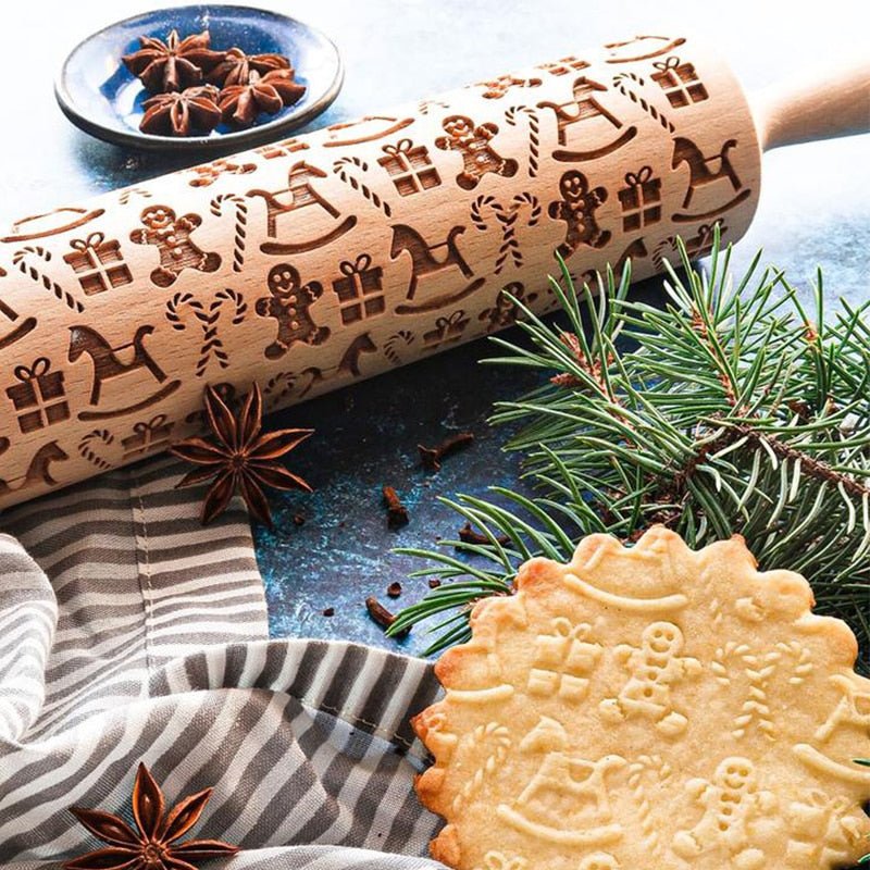 PATTERNPIN – Handmade rolling pin with decorative Christmas embossing - Image 9