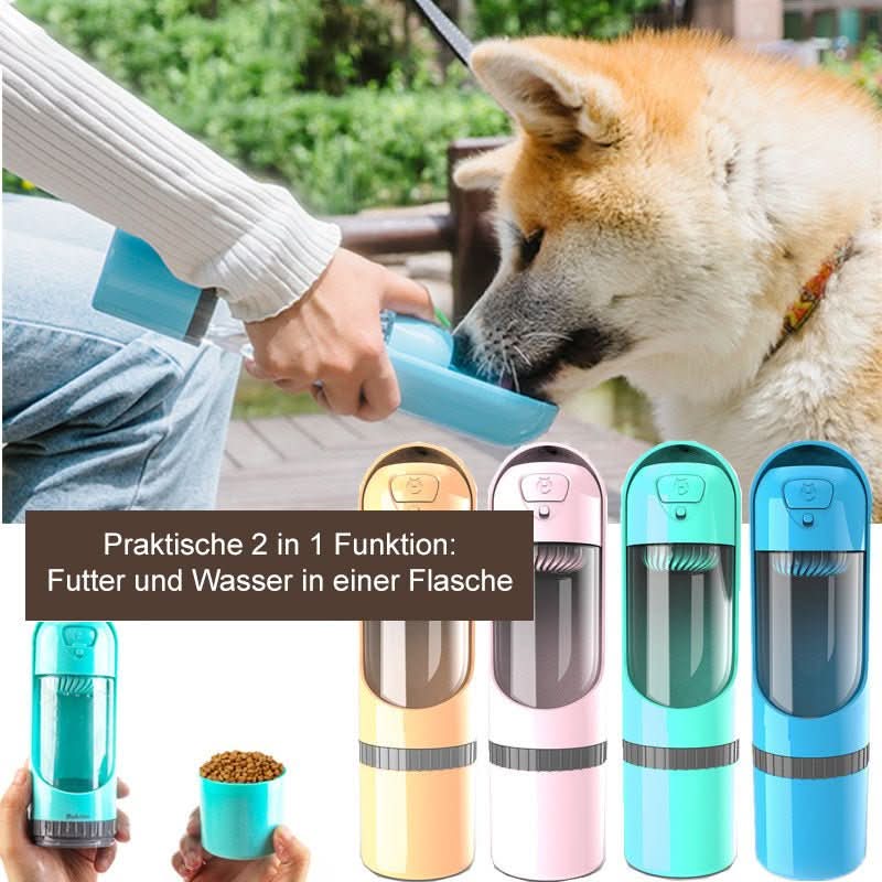 Pawbuddy Travel Bottle - 2-in-1 dog bottle with food & water bowl - Image 2