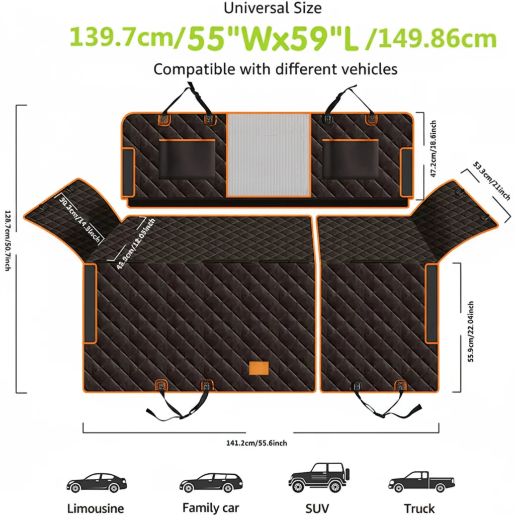 PAWPROTECT – Waterproof Non-Slip Car Seat Cover for the Back Seat - Image 5