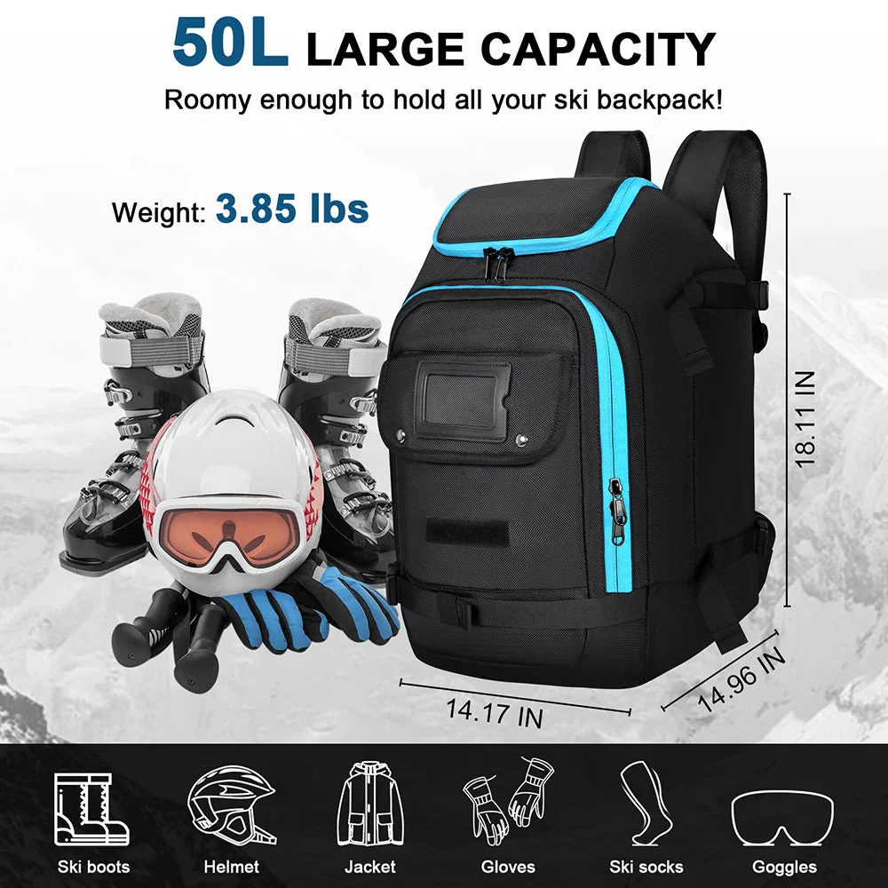 PEAKCARRY – Waterproof 50-liter ski boot backpack for equipment & accessories - Image 3