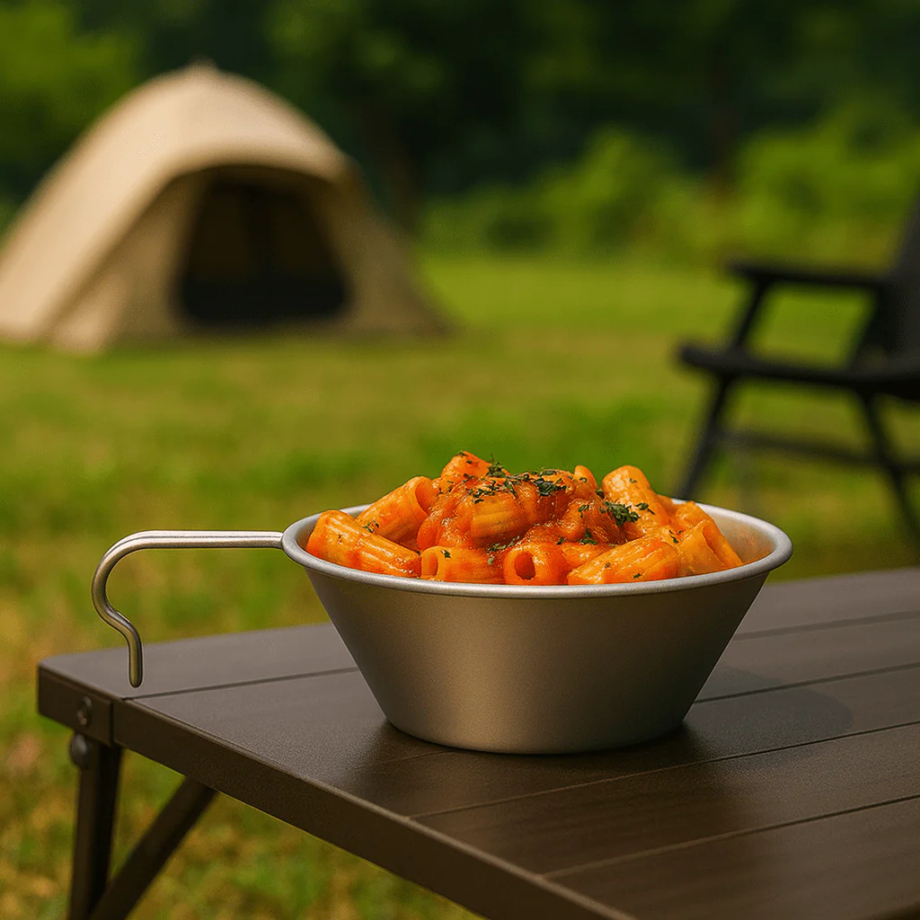 PEAKCUP – 260 ml ultralight titanium camping bowl with fixed handle