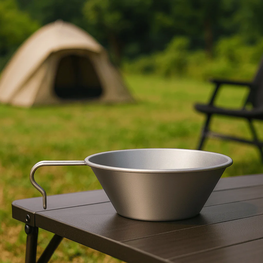 PEAKCUP – 260 ml ultralight titanium camping bowl with fixed handle - Image 2