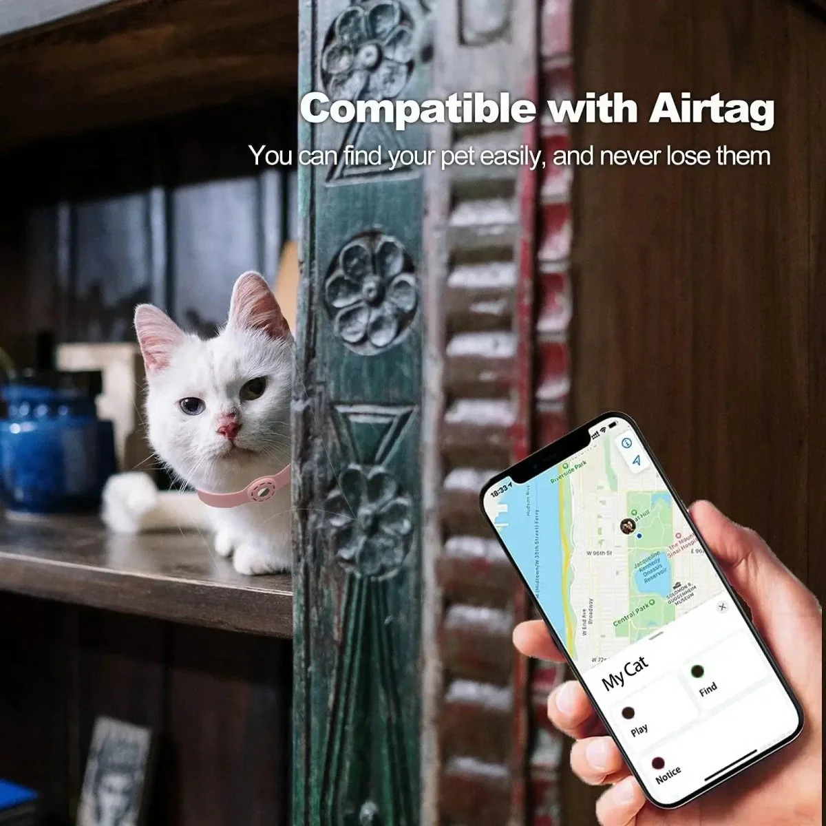 PFOTENTRACK – Adjustable Silicone Pet Collar with Apple AirTag - Image 3