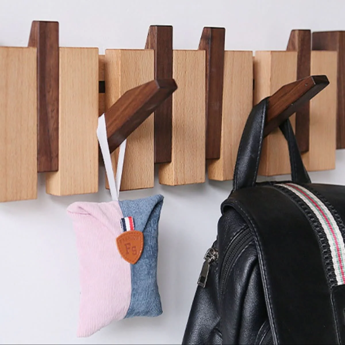PIANOHANG Wall Rack - Handmade wooden wall coat rack in piano design with folding hooks - Image 5