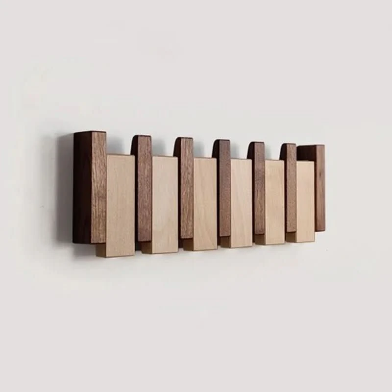 PianoWood - Handcrafted piano-style wall coat rack made from walnut & beech - Image 2