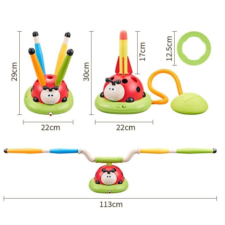PlayMax - 3-in-1 activity set for children with rope skipping, ring toss and pedal rocket - Image 5