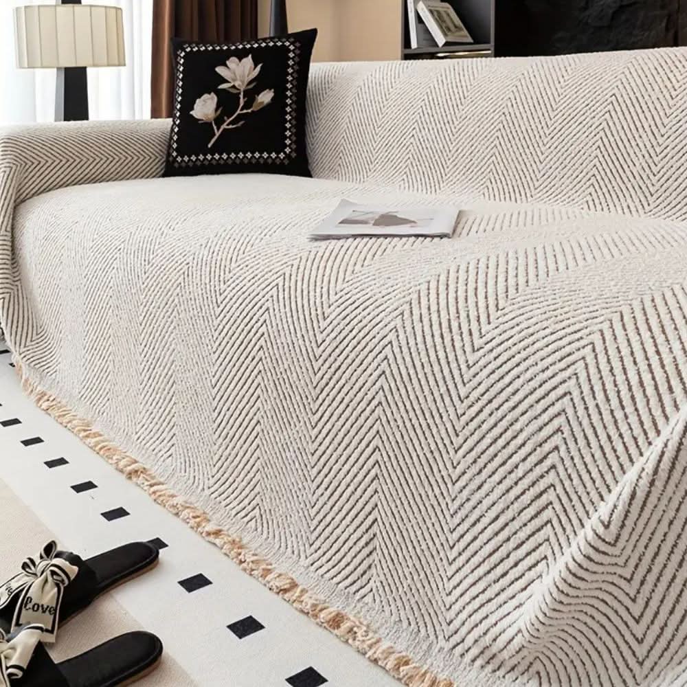 PlushGuard – Herringbone Sofa Cover, Splash-Proof and Non-Slip - Image 3