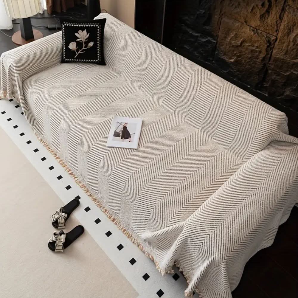 PlushGuard – Herringbone Sofa Cover, Splash-Proof and Non-Slip - Image 4