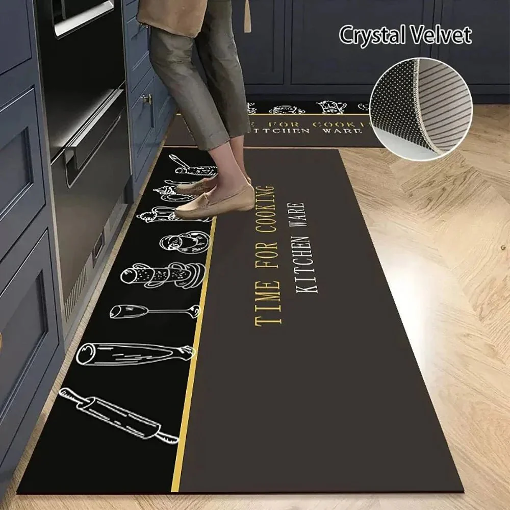 PLUSHLY SERVEMAT – Non-slip kitchen mat made of crystal velvet for elegant living comfort - Image 2