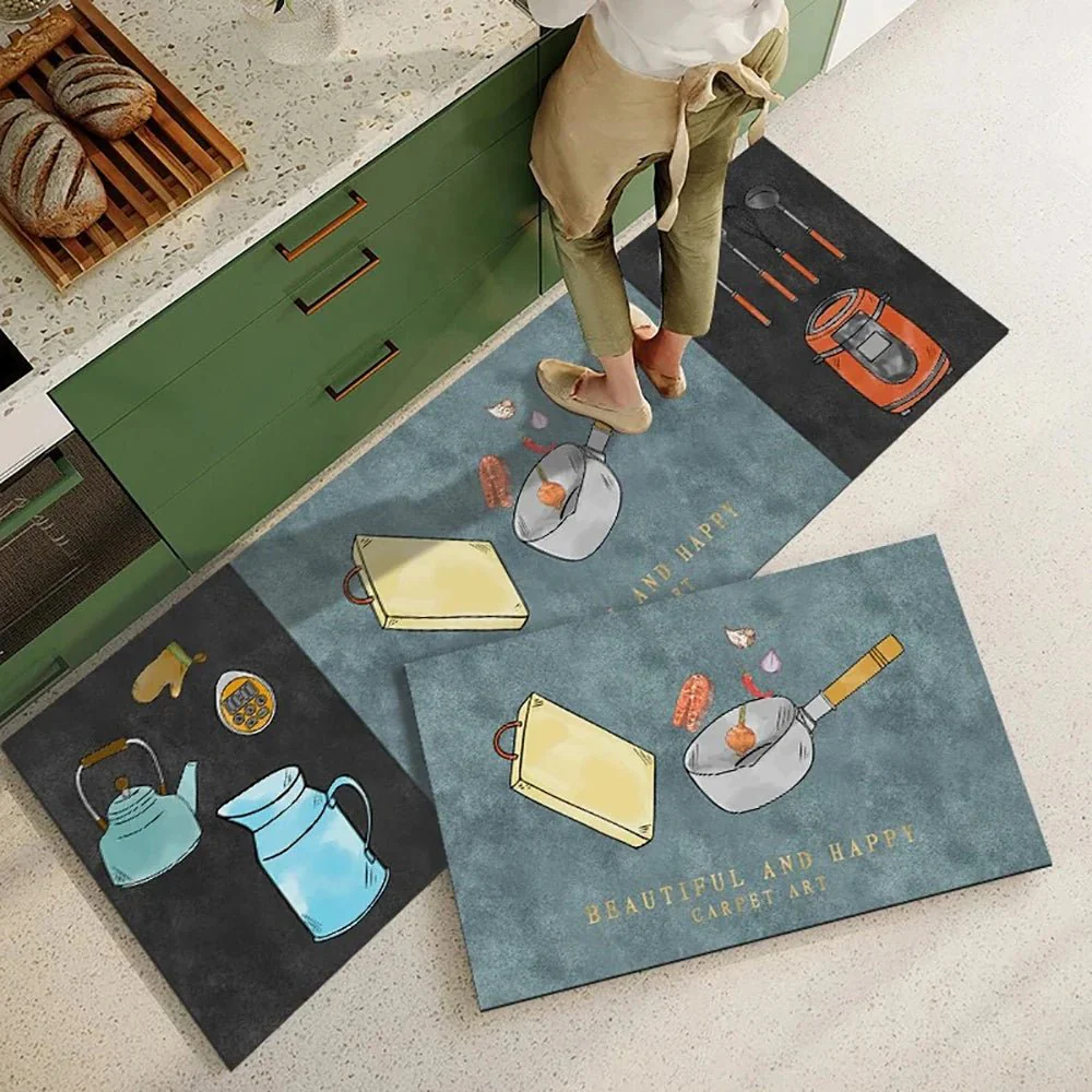 PLUSHLY SERVEMAT – Non-slip kitchen mat made of crystal velvet for elegant living comfort - Image 3