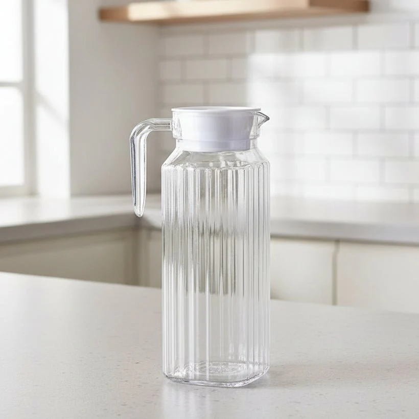 POURJOY – 1.1L Plastic Juice Jug with Durable Construction and Ergonomic Handle