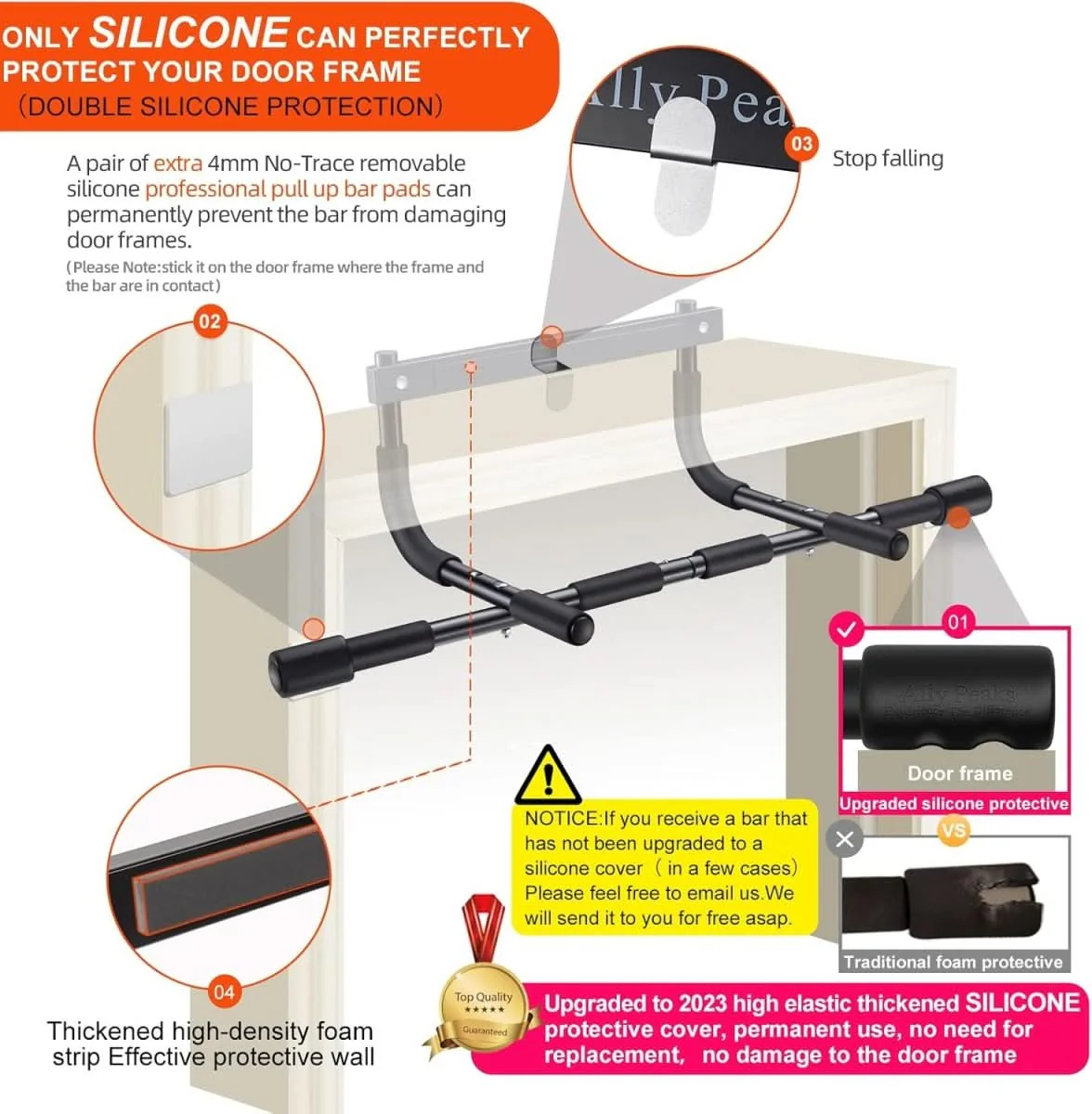 PowerGrip pull-up bar - steel pull-up bar for door frames with 200 kg load capacity - Image 3