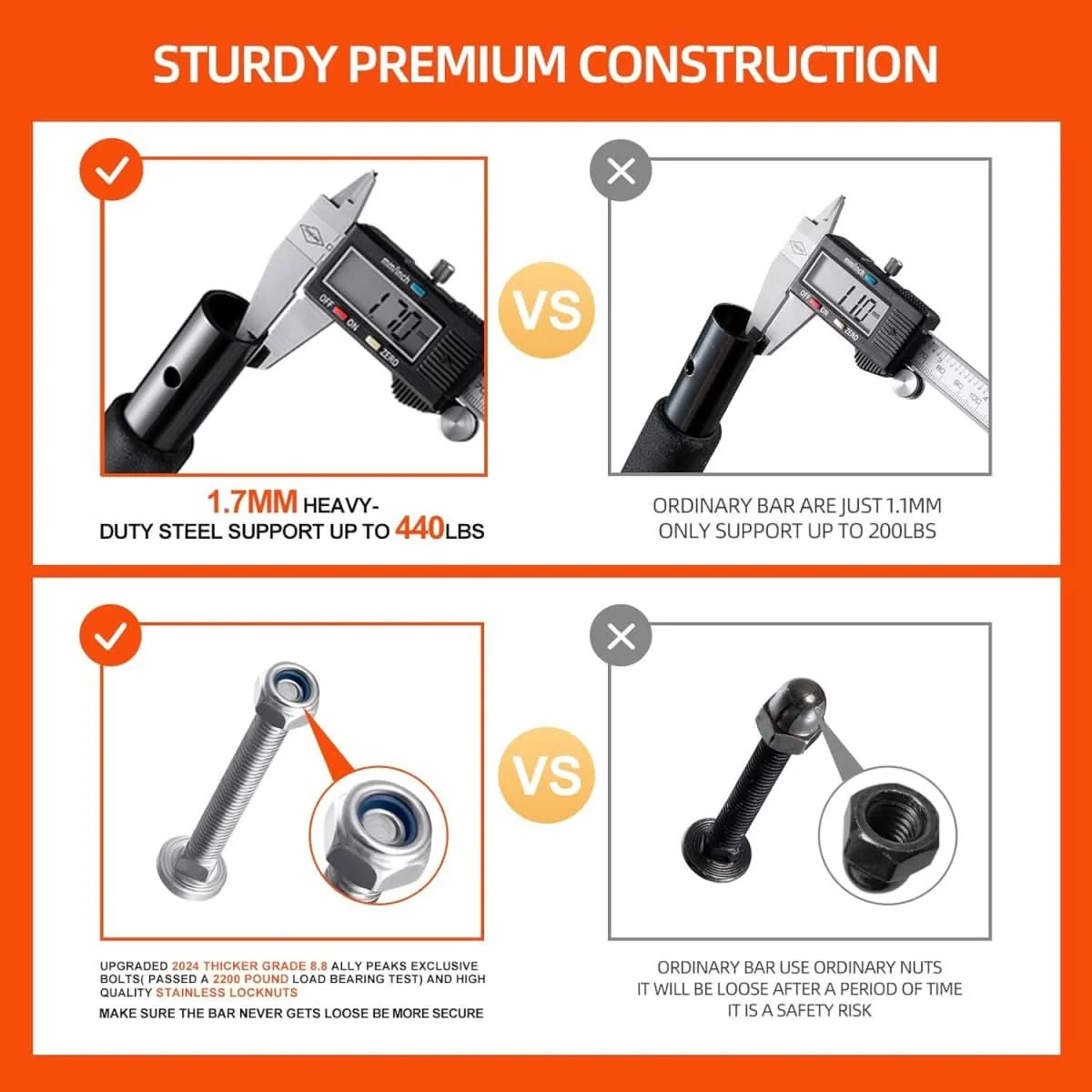 PowerGrip pull-up bar - steel pull-up bar for door frames with 200 kg load capacity - Image 4