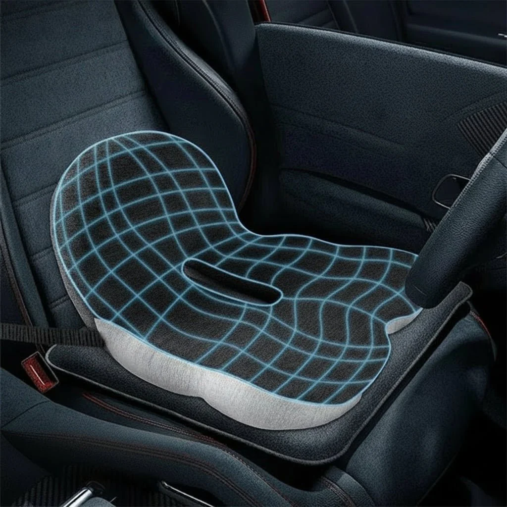 PRESSURISOFT – Memory Foam Relief Pillow for Sciatica Pain & Long-Term Sitting Comfort - Image 3