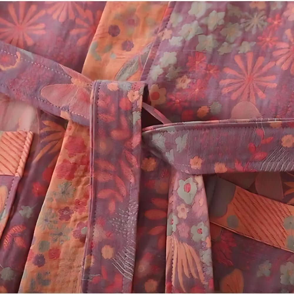 PrintLuxe Robe – Elegant Cotton Bathrobe with Retro Prints - Image 6