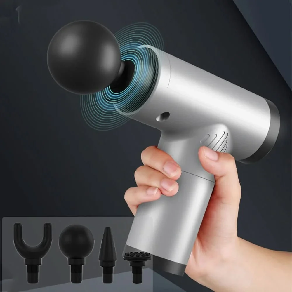 PulsePro Mini – Portable Fascia Gun with 6 Speed Levels & 4 Massage Heads - Image 2