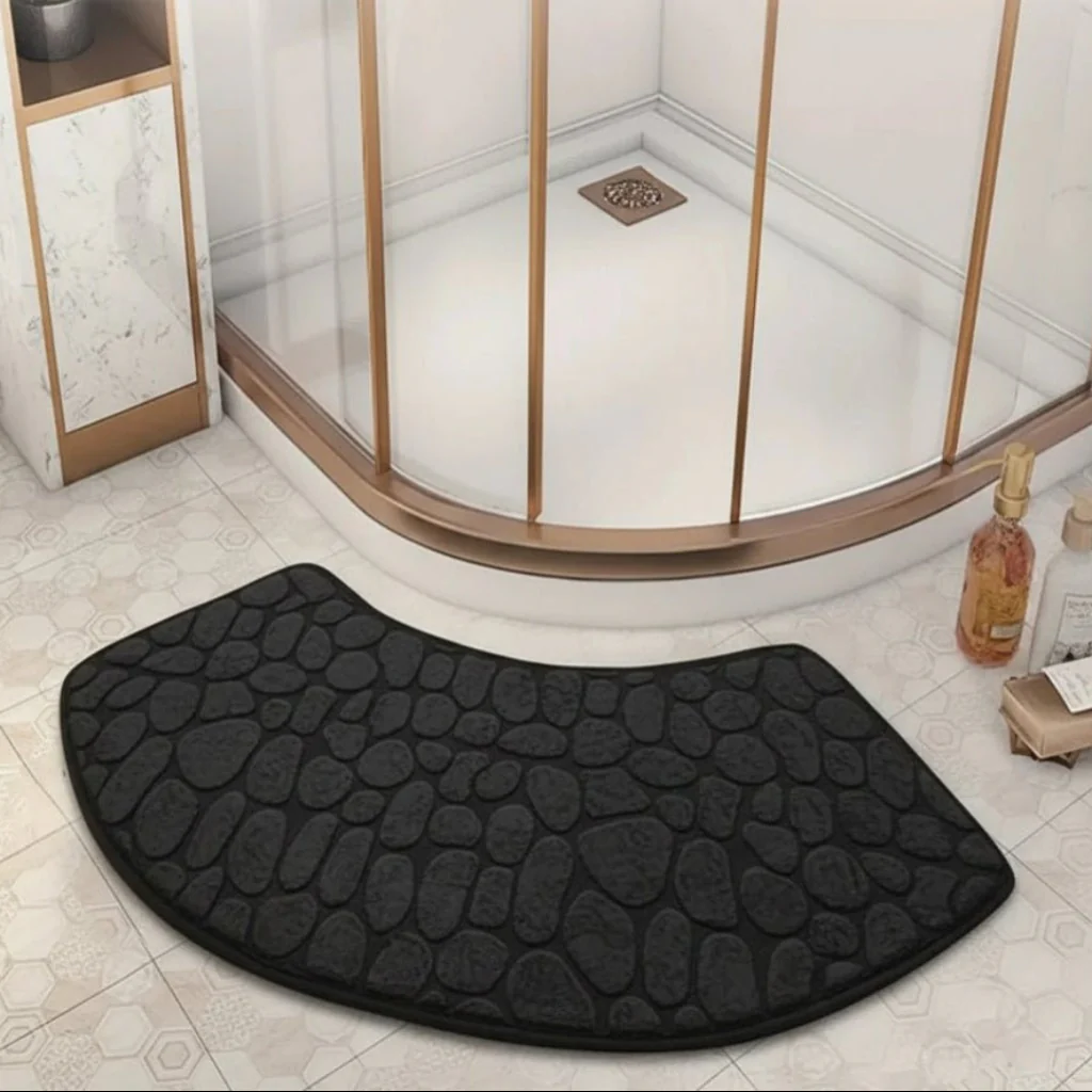 PURELY SECURA – Curved, absorbent, non-slip bathroom mat for the shower