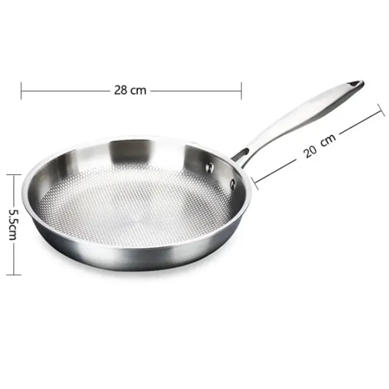 PURESTEEL – Uncoated stainless steel frying pan for steak, roasting & daily cooking - Image 4