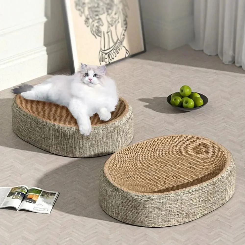 PURRLOOM – Braided Oval Sisal Cat Lounger for Scratching and Comfortable Sleeping - Image 2