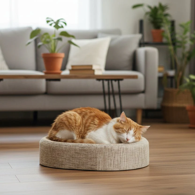 PURRLOOM – Braided Oval Sisal Cat Lounger for Scratching and Comfortable Sleeping - Image 3