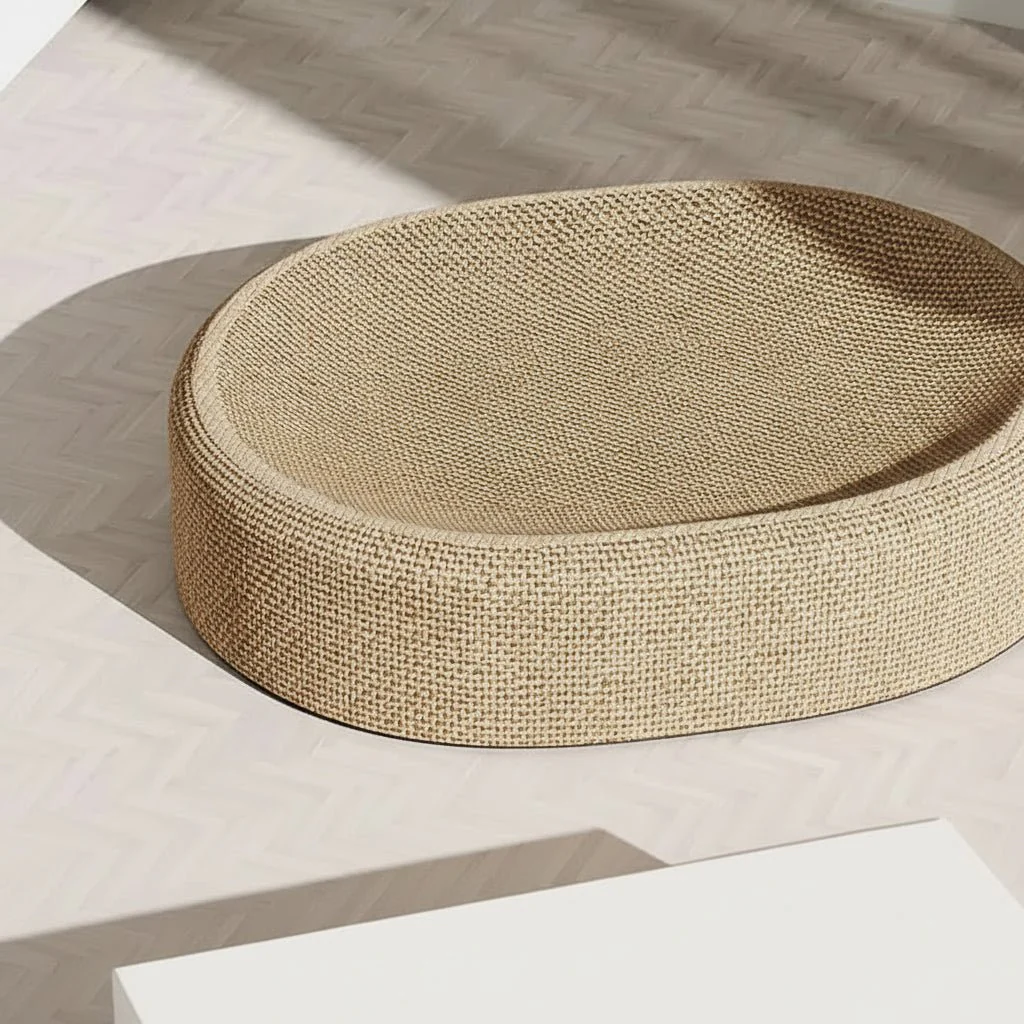 PURRLOOM – Braided Oval Sisal Cat Lounger for Scratching and Comfortable Sleeping - Image 5