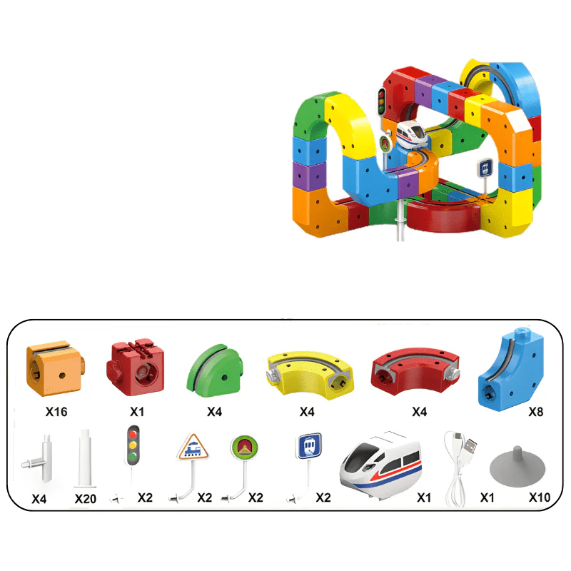 RAILBUILD – 3D Railway Construction Kit for Children with Rechargeable Locomotive - Image 10