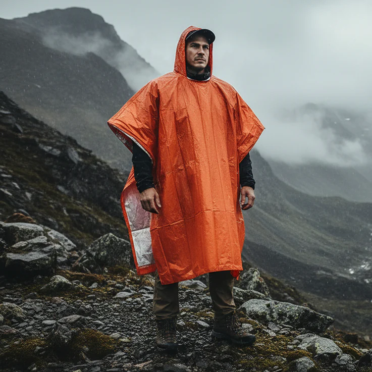 RainShield Poncho - Reusable emergency rain poncho with hood for outdoor protection - Image 3