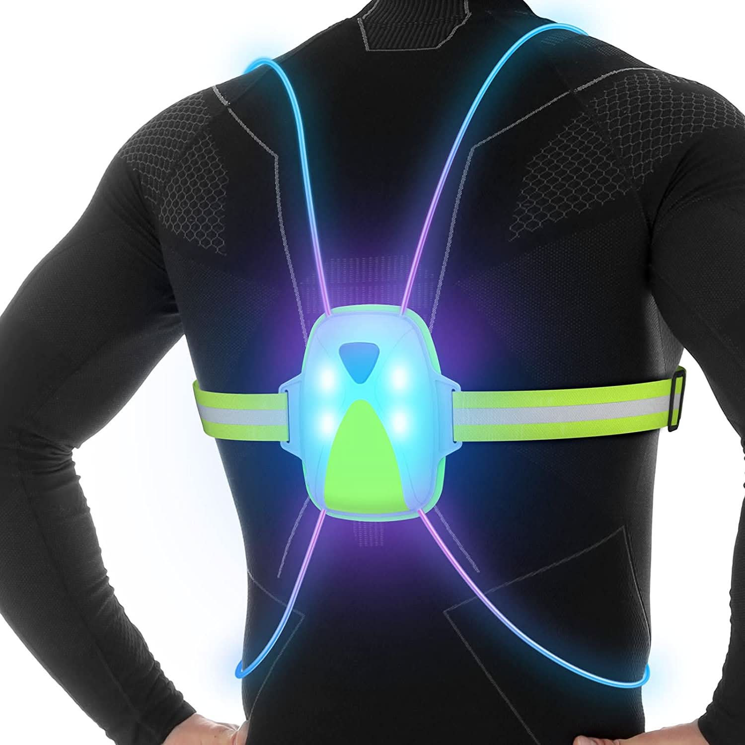 ReflectGlow LED Safety Vest - Adjustable luminous waistcoat for jogging & outdoor activities - Image 3