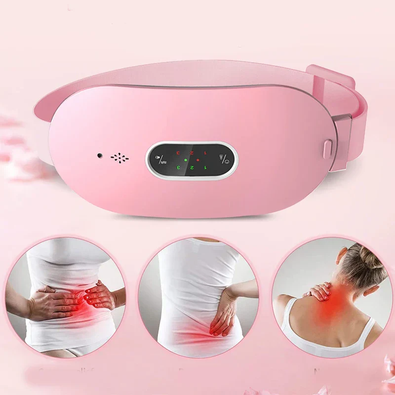 Relaxease Portable Massage & Heating Pad - Menstrual & abdominal pain relief with graphene heat & vibration massage