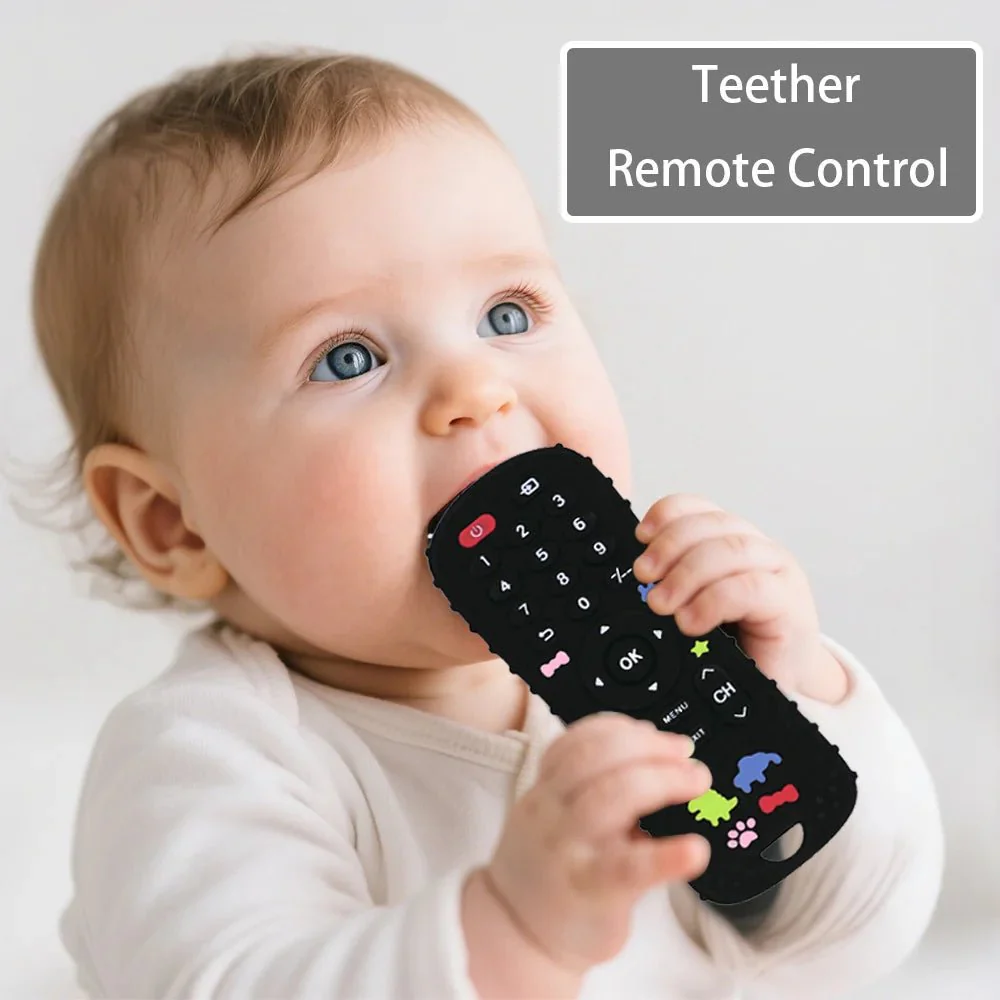 REMOTIBITE – Silicone teething ring in TV remote control shape, BPA-free & soft sensory toy - Image 3