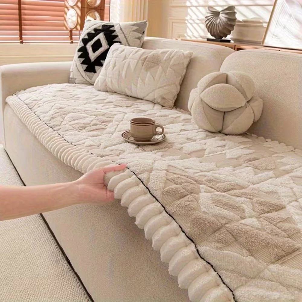 RESTORA – Plush quilted winter sofa cover for warm and secure seating comfort - Image 7