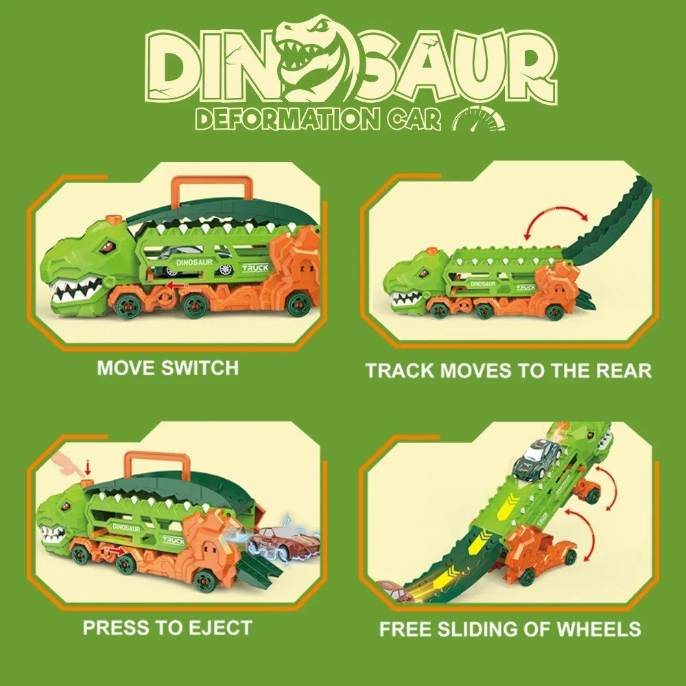 REX-ROADSTER – Dino transporter with ramp & mini cars playset - Image 8