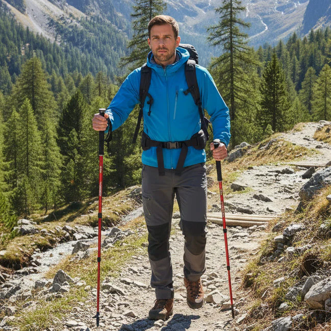 RIDGEX – Ergonomic adjustable hiking poles in lightweight design