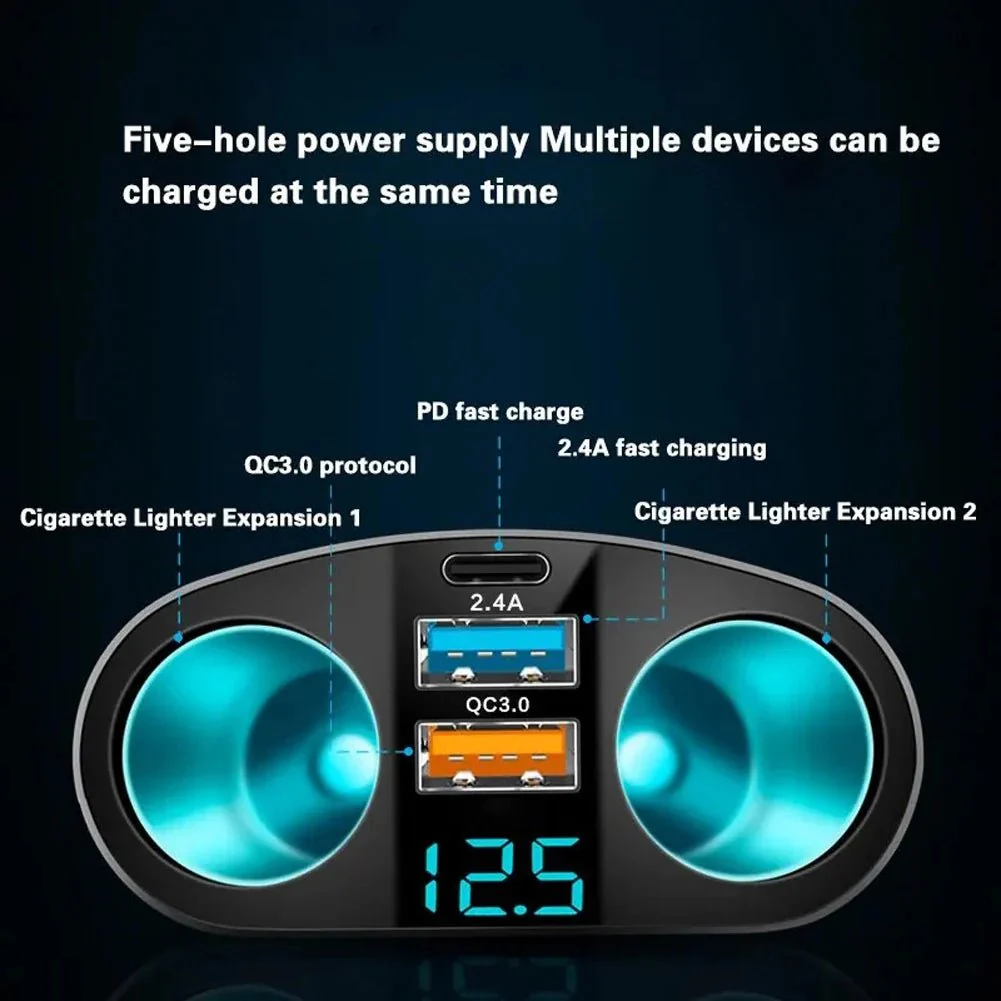 ROADCHARGE – 12V–24V Vehicle USB Adapter with 2 Ports and Easy-to-Read LED Voltage Display - Image 4