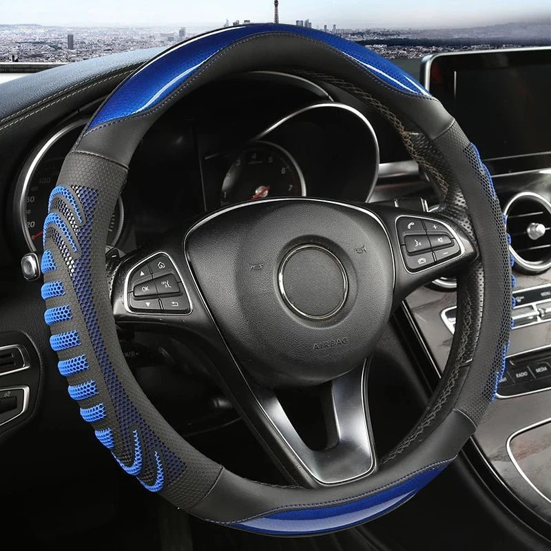 ROADGRIP – Premium steering wheel cover made of honeycomb leather, non-slip & ergonomic - Image 4