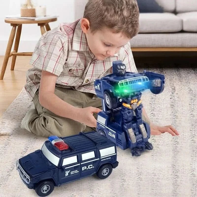 RoboCar - 2-in-1 police car & robot with light & sound