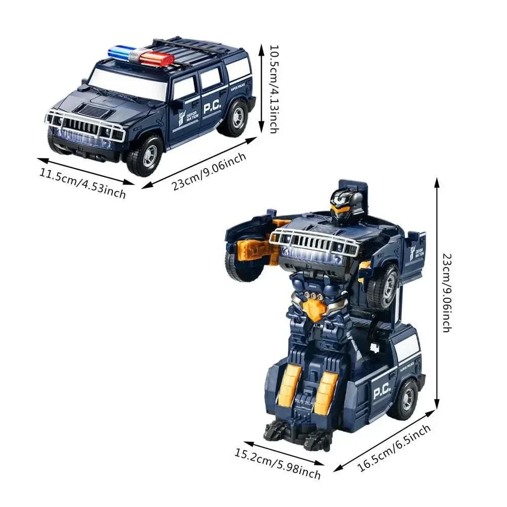 RoboCar - 2-in-1 police car & robot with light & sound - Image 4
