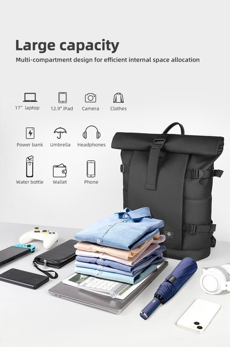 ROLLTRAIL Backpack - Expandable outdoor backpack with large volume & laptop compartment - Image 7
