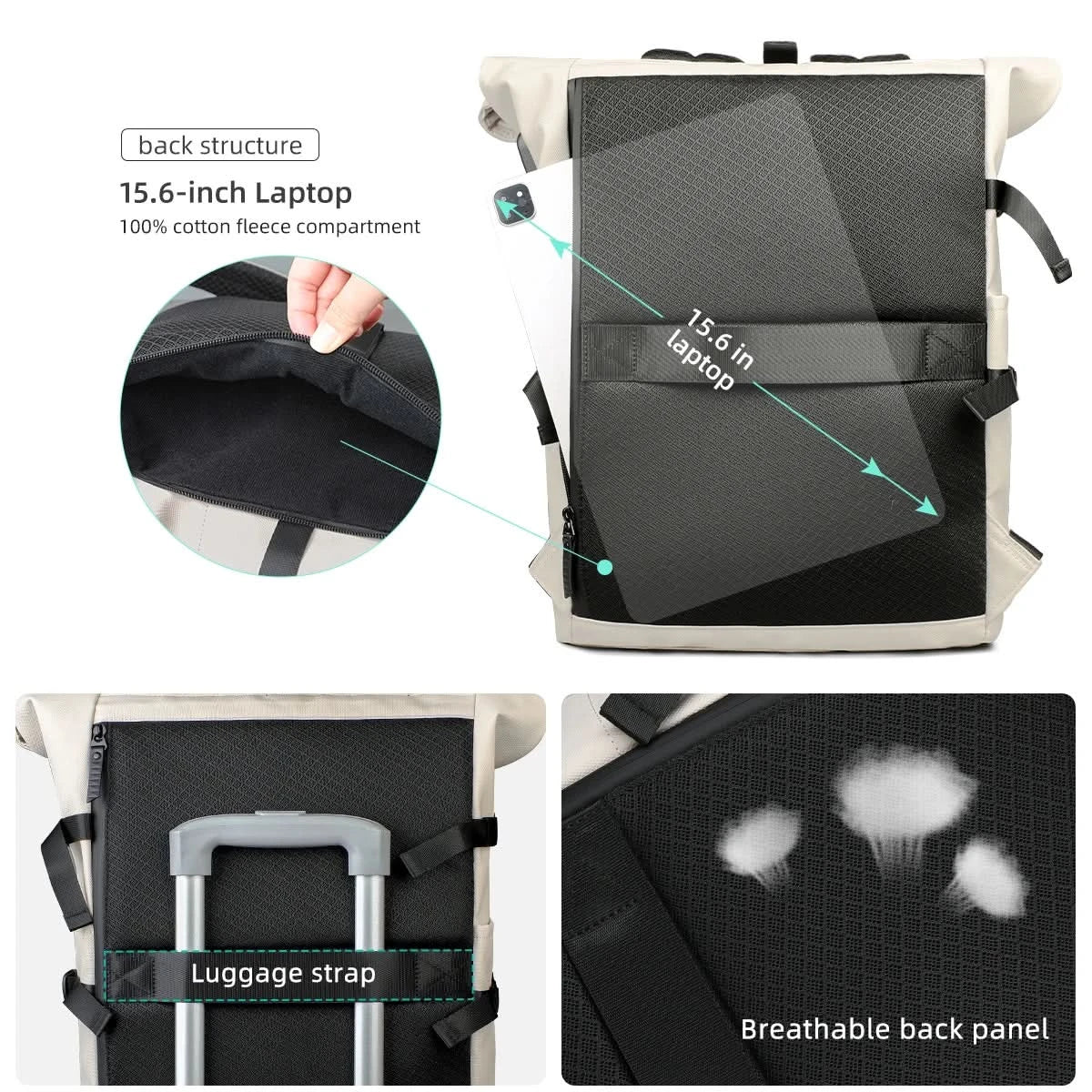 ROLLTRAIL - Expandable roll-top rucksack with laptop compartment & large volume - Image 6