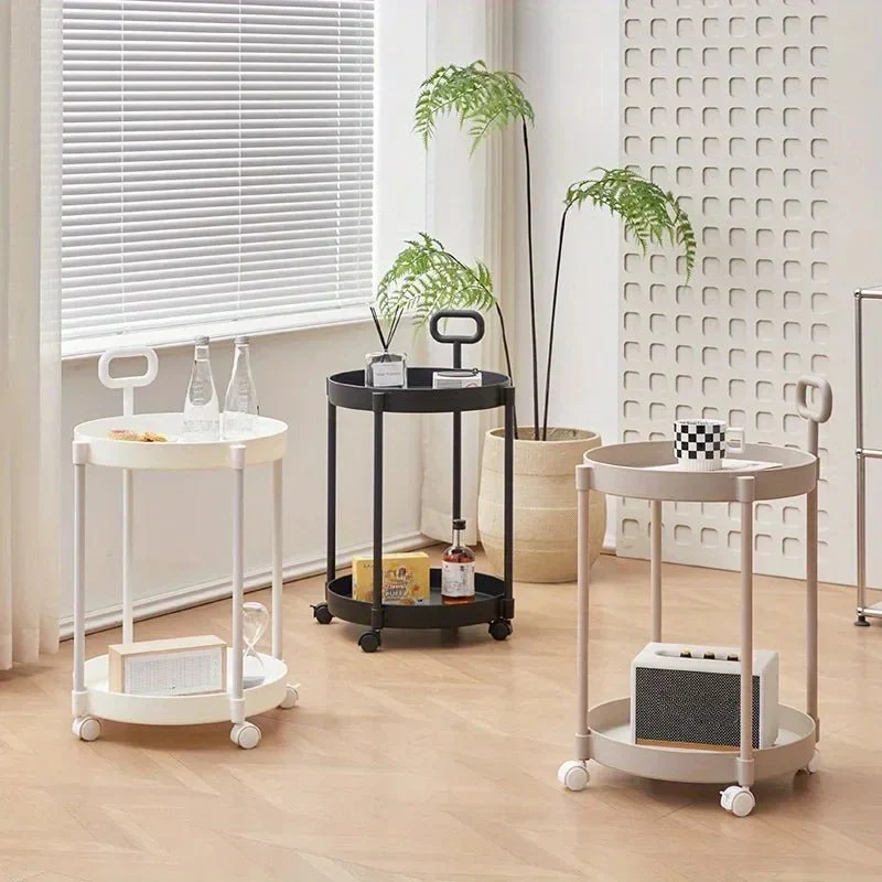 ROOMIX – Modern two-level side table on wheels with handle - Image 4