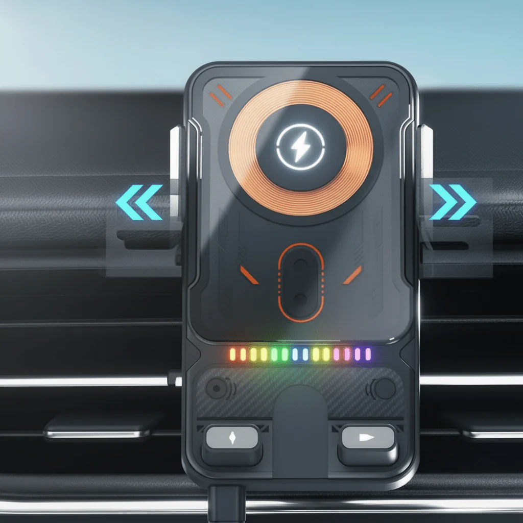 ROTAFIX – Automatically rotatable 2-in-1 car holder with wireless charger - Image 2