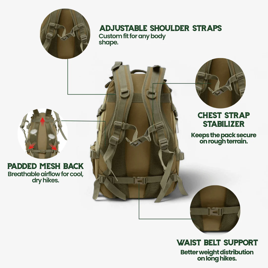 ROVEX TACTICAL BACKPACK - 40L outdoor rucksack with waterproof military quality - Image 5