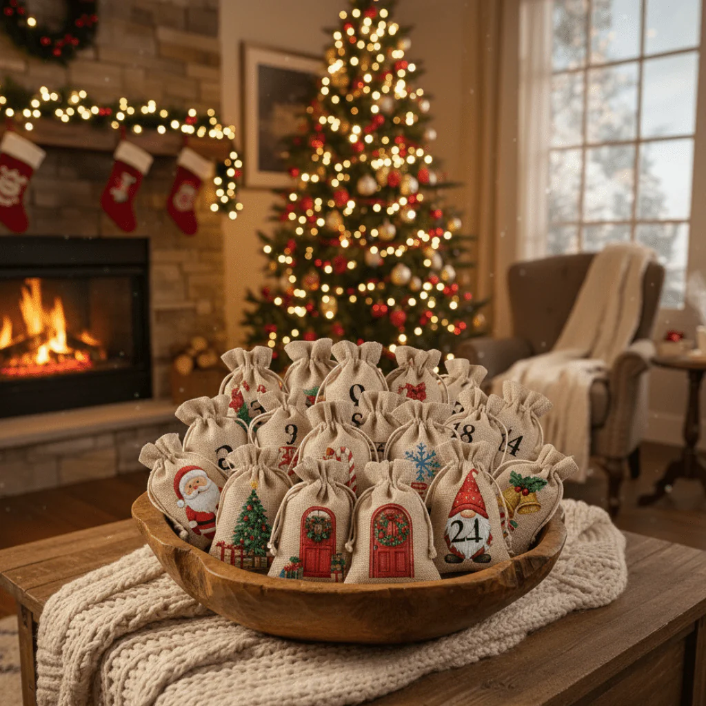 RUSTICHA – 24 jute bags for natural Christmas presentation