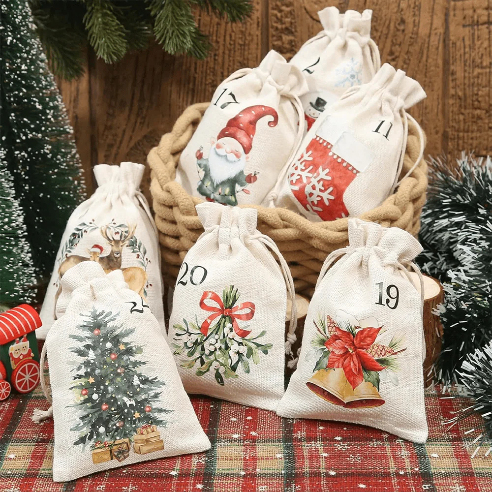 RUSTICHA – 24 jute bags for natural Christmas presentation - Image 3