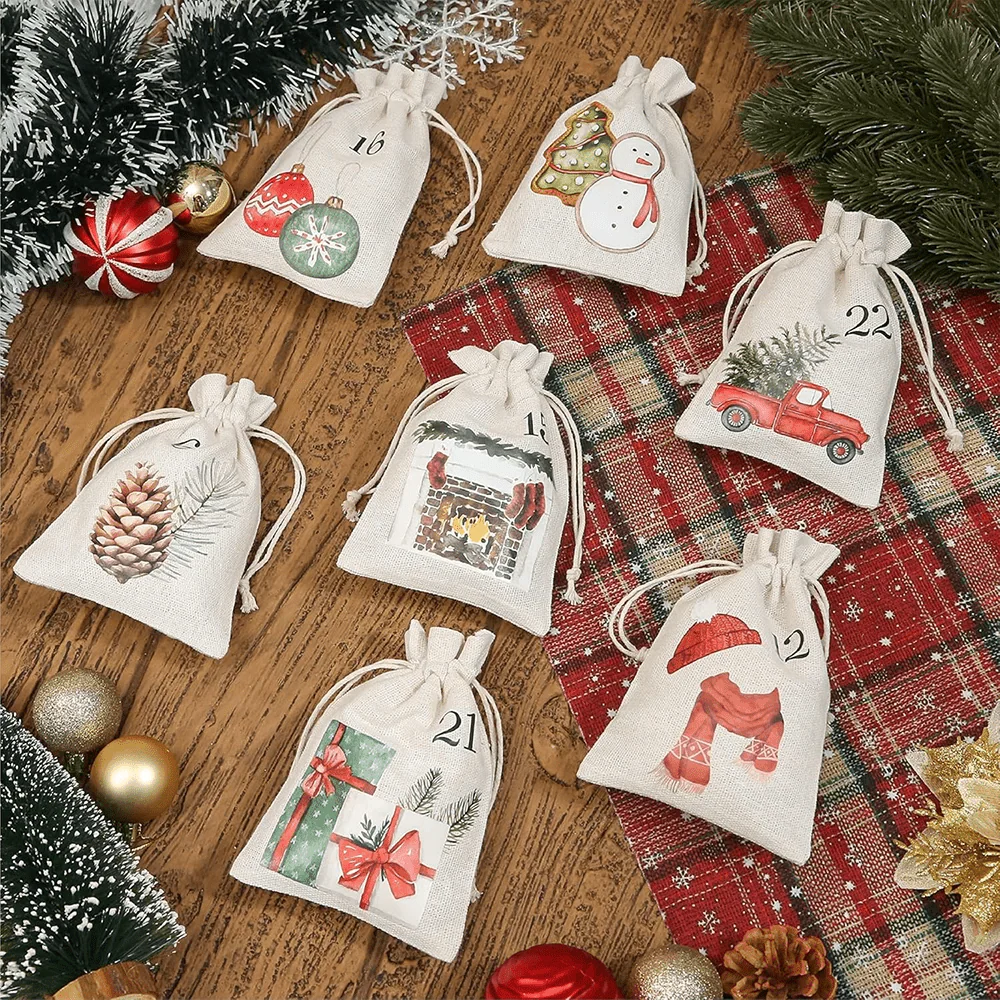 RUSTICHA – 24 jute bags for natural Christmas presentation - Image 4
